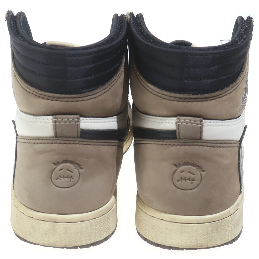 NIKE(ナイキ) ×AIR JORDAN 1 RETRO HIGH OG TS SP トラヴィススコット エアジョーダン1 ハイカットスニーカー ブラウン/ホワイト US9.5/27.5cm CD4487-100