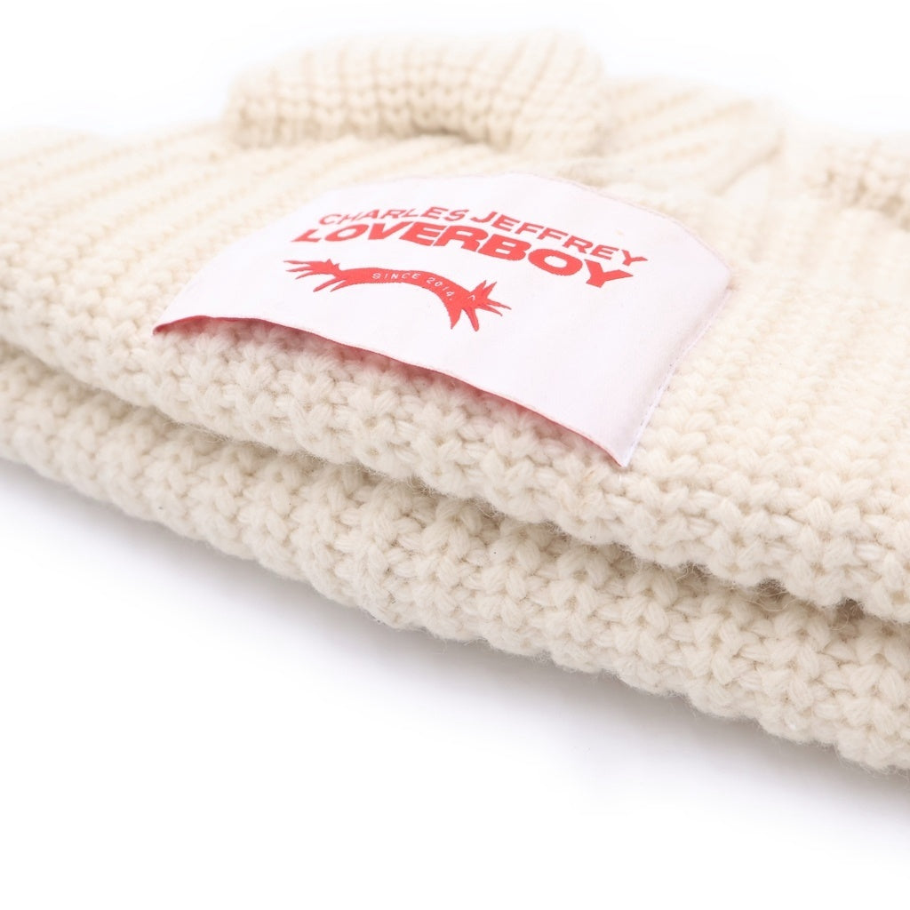CHARLES JEFFREY LOVERBOY(チャールズジェフリーラバーボーイ) Chunky Ears Beanie 猫耳 ニット帽 ビーニー ホワイト 31130402