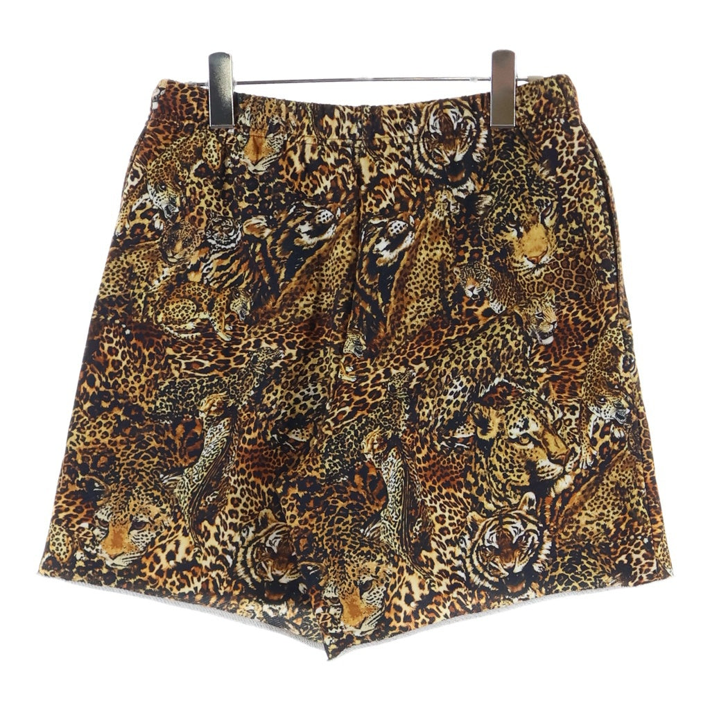 CELINE(セリーヌ) WIDELEG TIGER PRINTED SHORT PANTS 2Z263437S タイガープリント ダメージ加工ハーフパンツ スウェットショーツ ブラウン