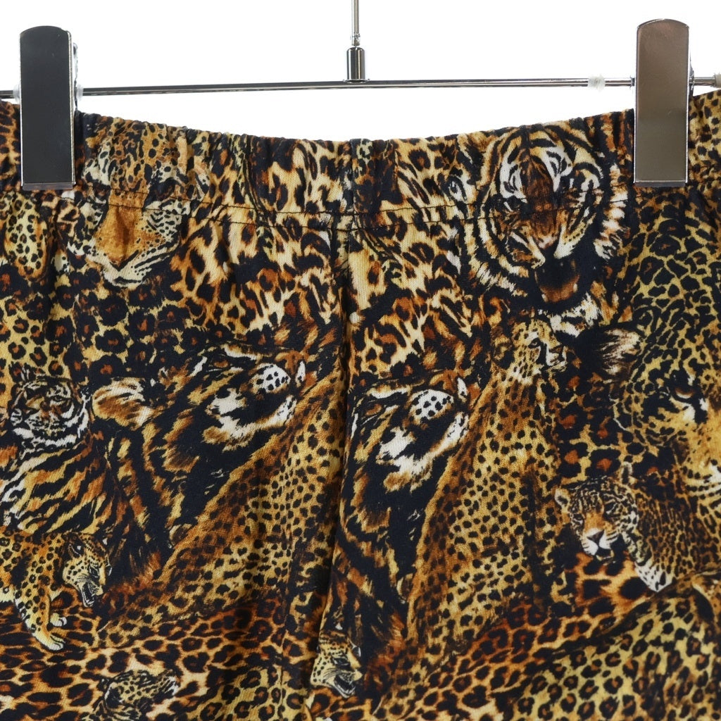 CELINE(セリーヌ) WIDELEG TIGER PRINTED SHORT PANTS 2Z263437S タイガープリント ダメージ加工ハーフパンツ スウェットショーツ ブラウン