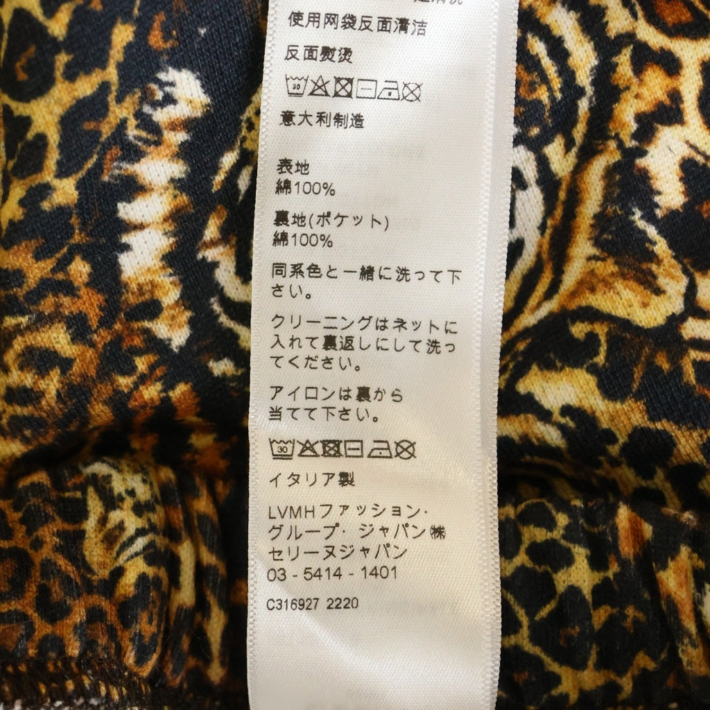 CELINE(セリーヌ) WIDELEG TIGER PRINTED SHORT PANTS 2Z263437S タイガープリント ダメージ加工ハーフパンツ スウェットショーツ ブラウン