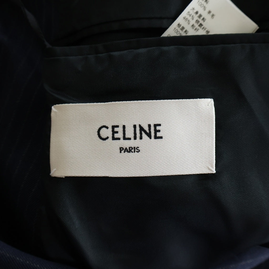 CELINE(セリーヌ) STRIPE WOOL CLASSIC JACKET 2V295449K ストライプウールテーラードジャケット ダークネイビー