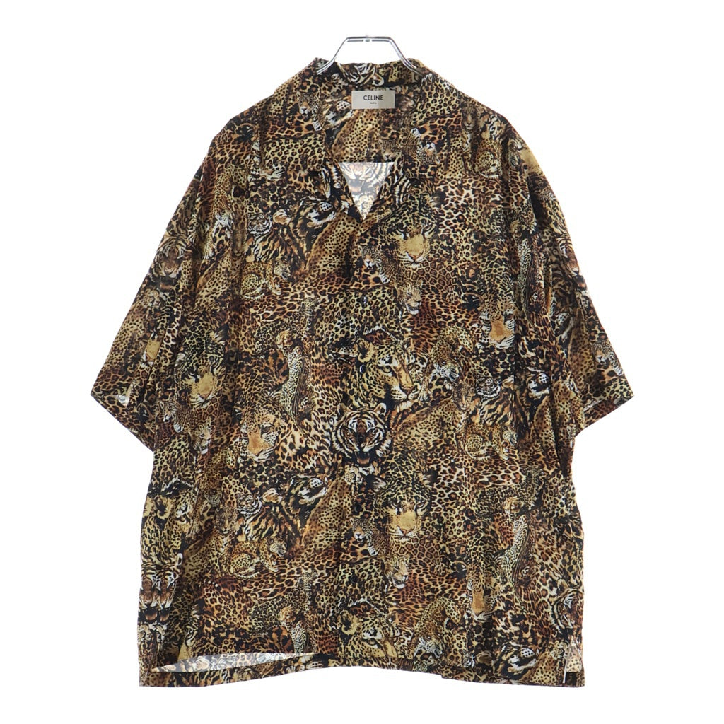 CELINE(セリーヌ) LEOPARD HAWAIIAN SS SHIRTS 2C517251S レオパード総柄 半袖開襟シャツ ブラウン