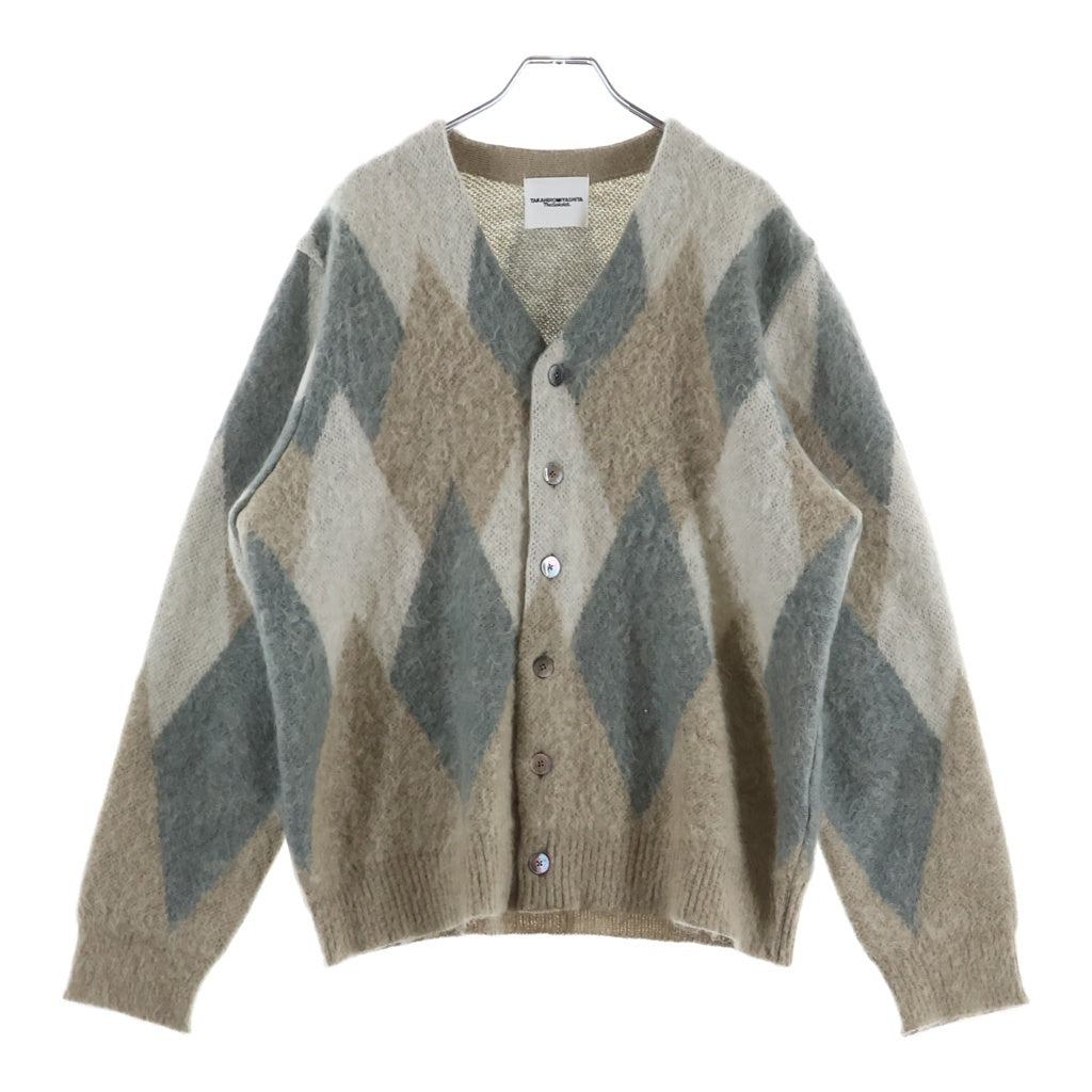 TAKAHIROMIYASHITA The SoloIst.(タカヒロミヤシタザソロイスト) KURT CARDIGAN 0021AW25 カート アーガイル カーディガン 長袖ニットセーター ベージュ