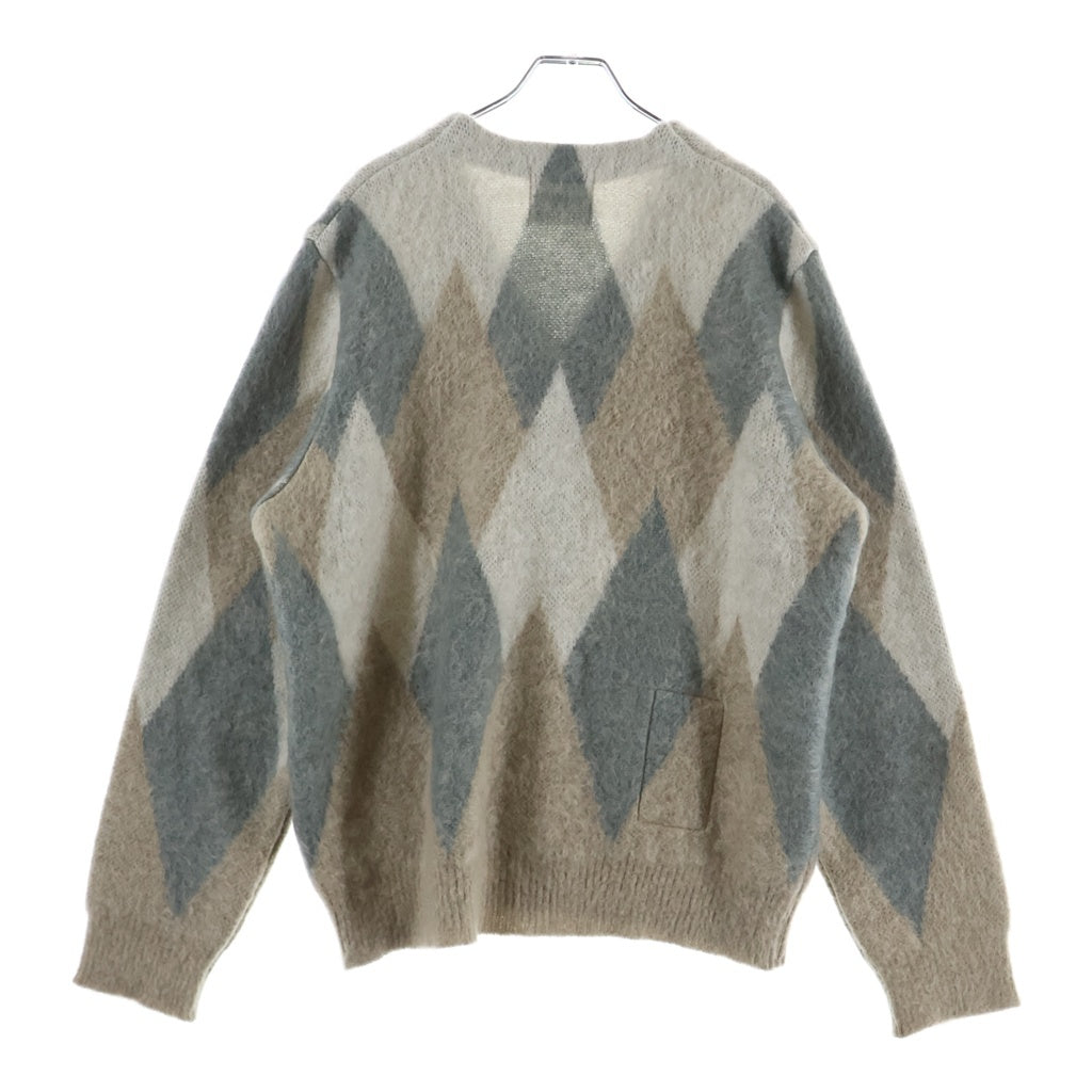 TAKAHIROMIYASHITA The SoloIst.(タカヒロミヤシタザソロイスト) KURT CARDIGAN 0021AW25 カート アーガイル カーディガン 長袖ニットセーター ベージュ