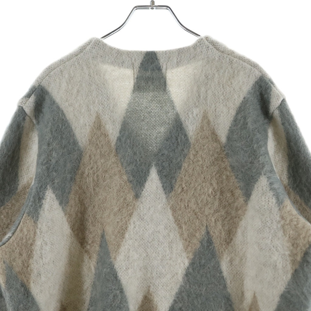 TAKAHIROMIYASHITA The SoloIst.(タカヒロミヤシタザソロイスト) KURT CARDIGAN 0021AW25 カート アーガイル カーディガン 長袖ニットセーター ベージュ