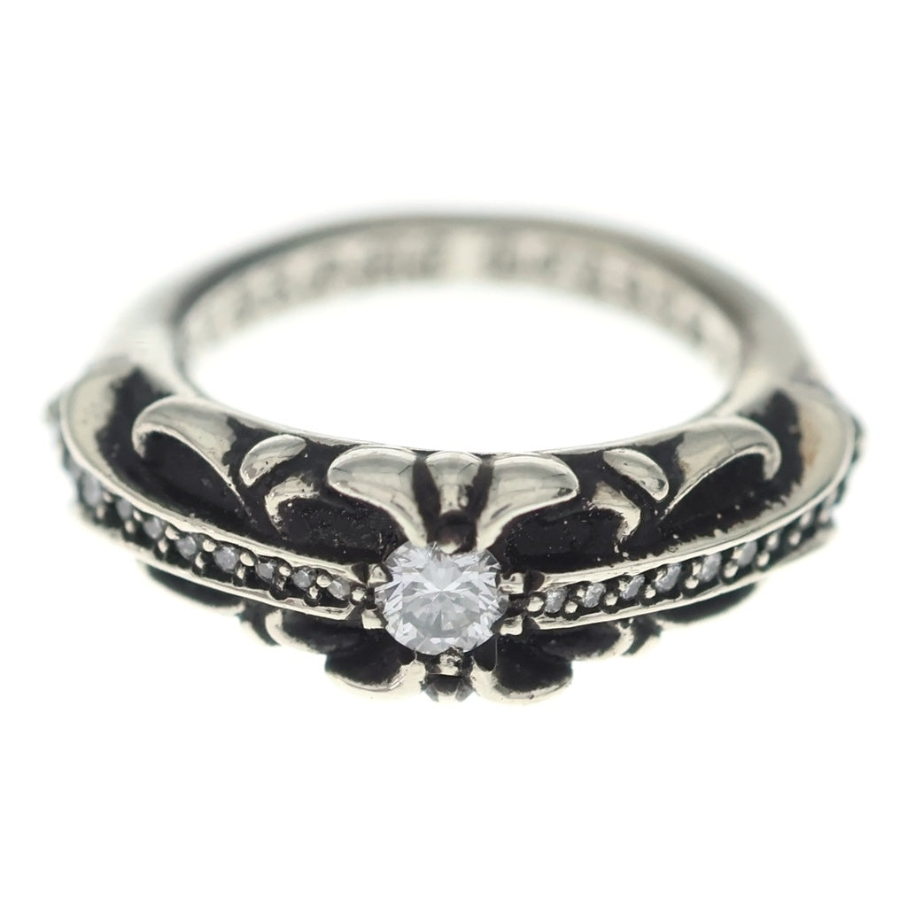 CHROME HEARTS(クロムハーツ) BABY CLSC P D ベイビークラシックフローラルクロス PAVEダイヤ シルバーリング