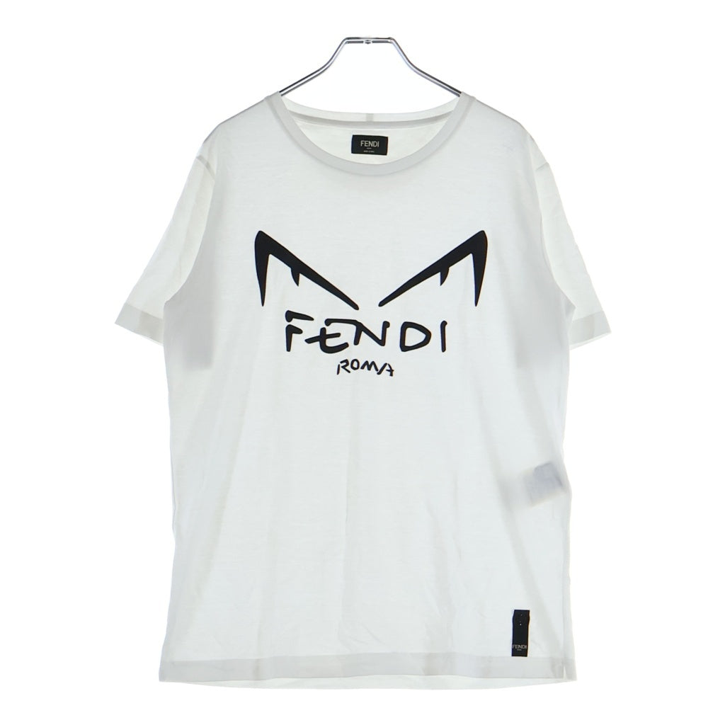 FENDI(フェンディ) Diabolic Eyes ディアボリック アイズフロントロゴデザイン 半袖シャツ カットソー ホワイト FY0894 A87A