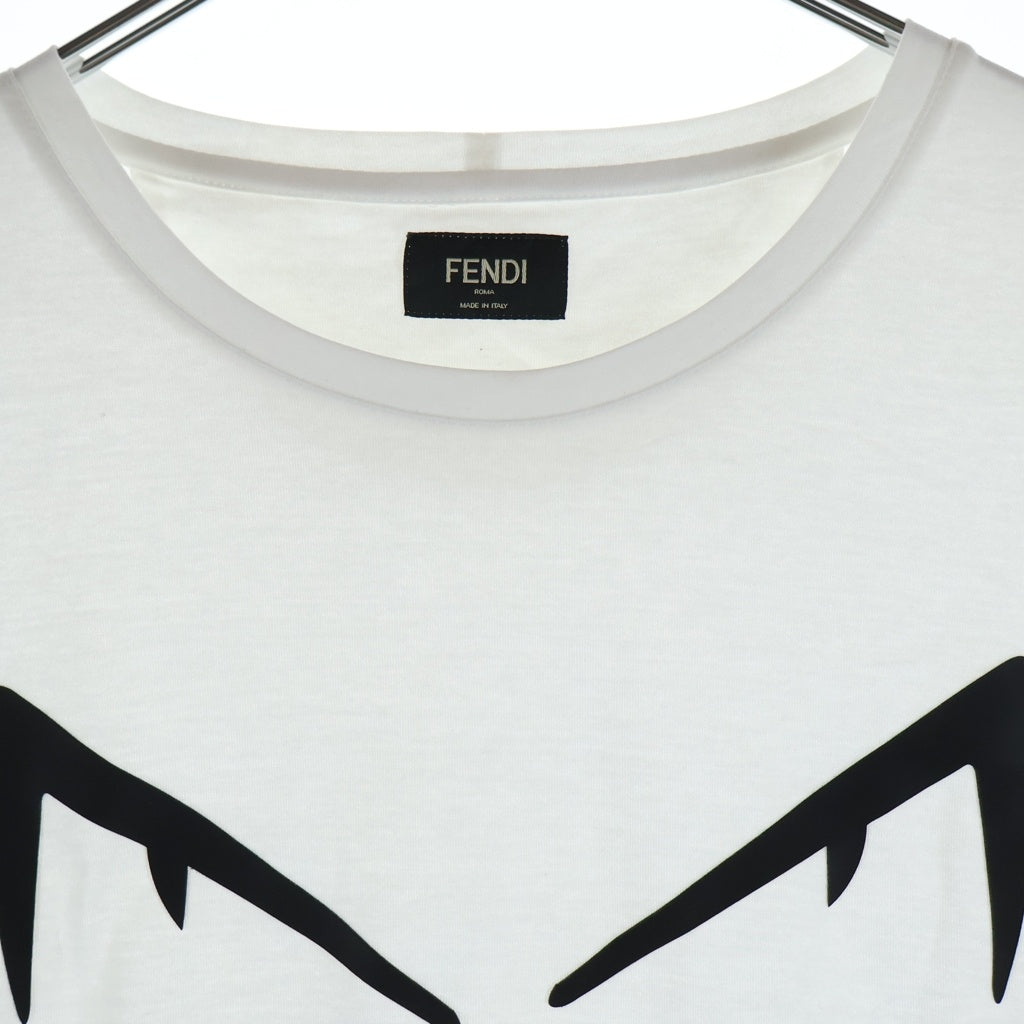 FENDI(フェンディ) Diabolic Eyes ディアボリック アイズフロントロゴデザイン 半袖シャツ カットソー ホワイト FY0894 A87A