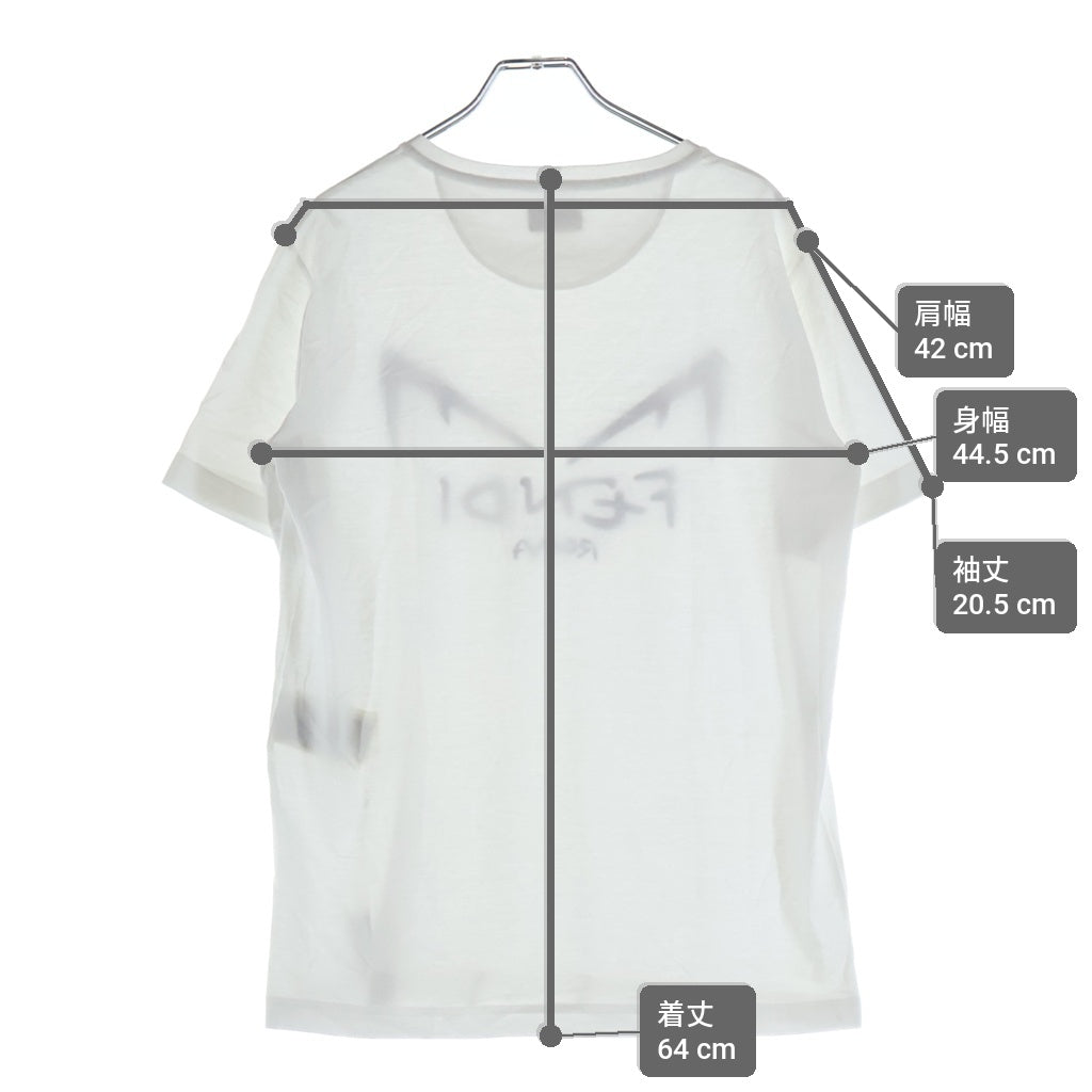FENDI(フェンディ) Diabolic Eyes ディアボリック アイズフロントロゴデザイン 半袖シャツ カットソー ホワイト FY0894 A87A