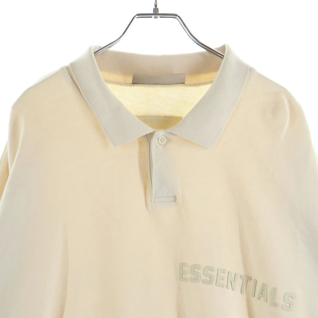 FEAR OF GOD ESSENTIALS(フィアオブゴッド エッセンシャルズ) Rubber Logo L/S Polo Shirts ラバーロゴロングスリーブポロシャツ 長袖ポロシャツ クリーム