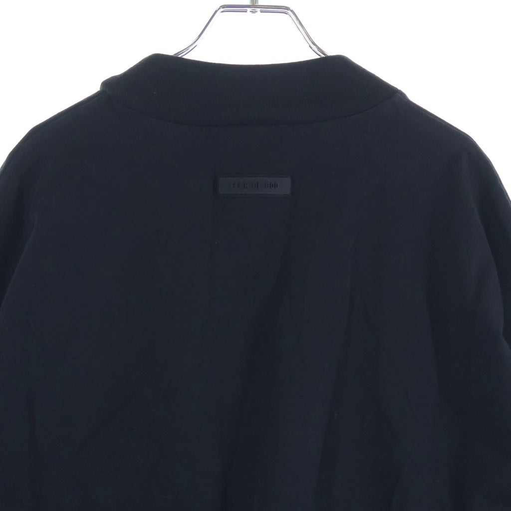 FEAR OF GOD ESSENTIALS(フィアオブゴッド エッセンシャルズ) Rubber Logo Mock Neck L/S T-Shirt ラバーロゴモックネックロングスリーブTシャツ 長袖Tシャツ ブラック