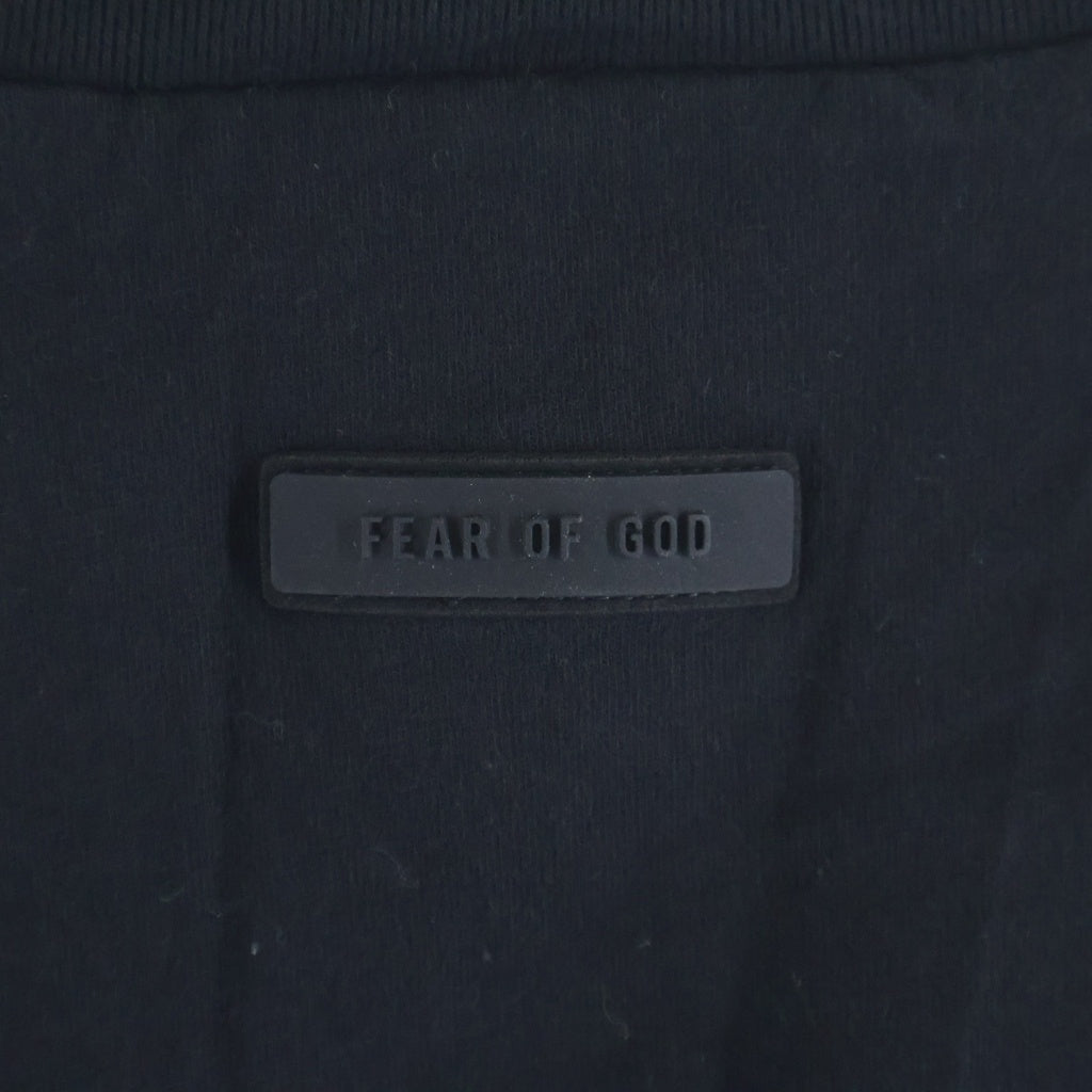 FEAR OF GOD ESSENTIALS(フィアオブゴッド エッセンシャルズ) Rubber Logo Mock Neck L/S T-Shirt ラバーロゴモックネックロングスリーブTシャツ 長袖Tシャツ ブラック