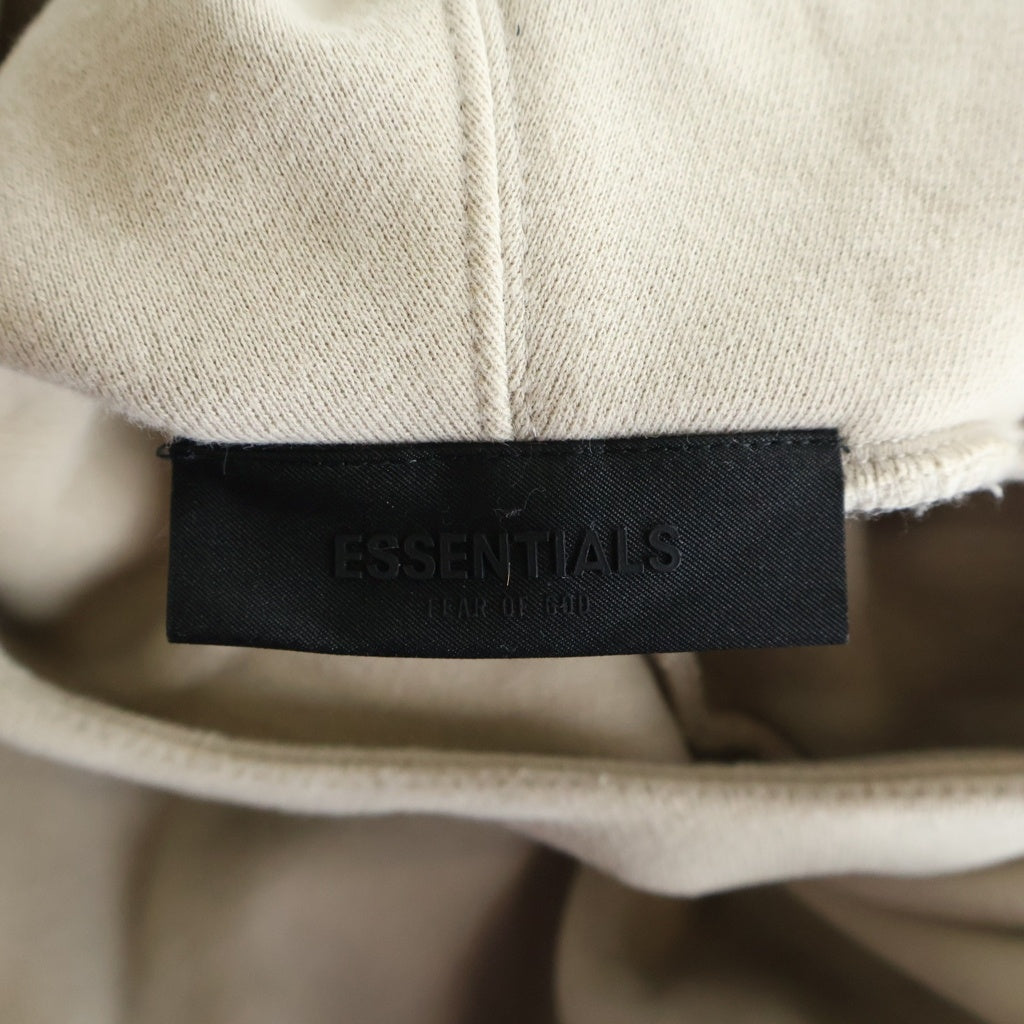 FEAR OF GOD ESSENTIALS(フィアオブゴッド エッセンシャルズ) Rubber Logo Pullover Hoodie ラバーロゴプルオーバーフーディー フーデットスウェットシャツ ベージュ