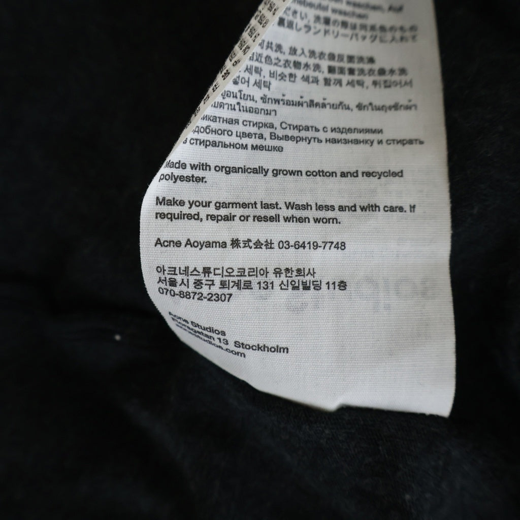 Acne Studios(アクネ ストゥディオズ) 24SS ダメージ加工 フロントロゴ半袖Tシャツ カットソー ブラック FN-UX-TSHI000079 CL0294