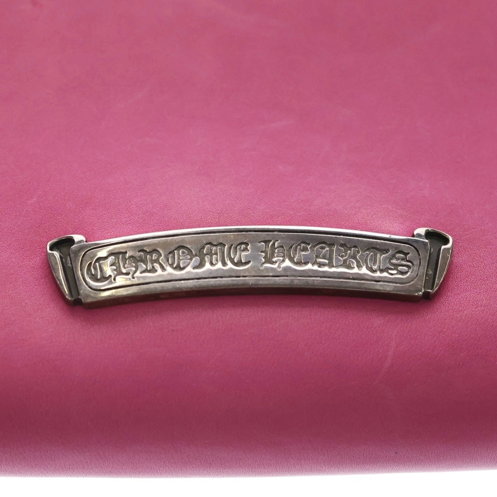 CHROME HEARTS(クロムハーツ) REC F ZIP BS BSフレア レザーラウンドファスナーウォレット 長財布 ピンク