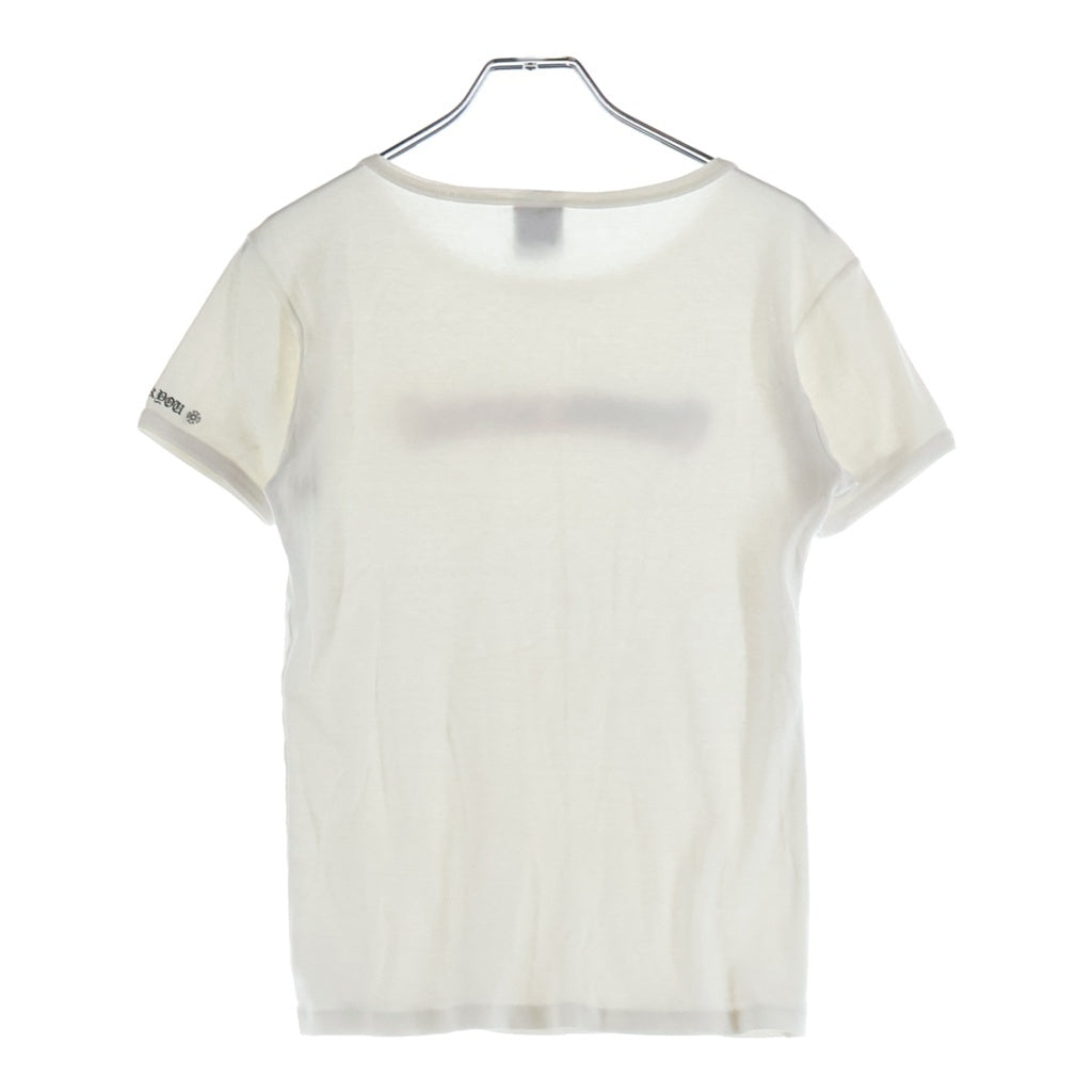 CHROME HEARTS(クロムハーツ) OLD US SCRL S/S TEE オールド星条旗スクロールロゴプリント 半袖Tシャツ レディース ホワイト
