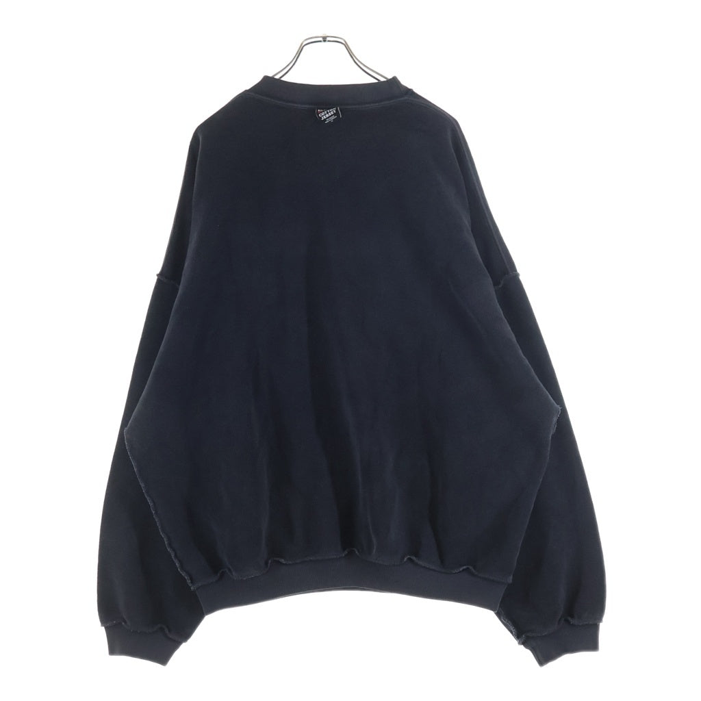 BALENCIAGA(バレンシアガ) 25SS Metalhead Inside Out Sweatshirts メタルヘッドインサイドアウトスウェットシャツ ロゴ刺繍クルーネックスウェットトレーナー 808422 TRVD8 ダークグレー