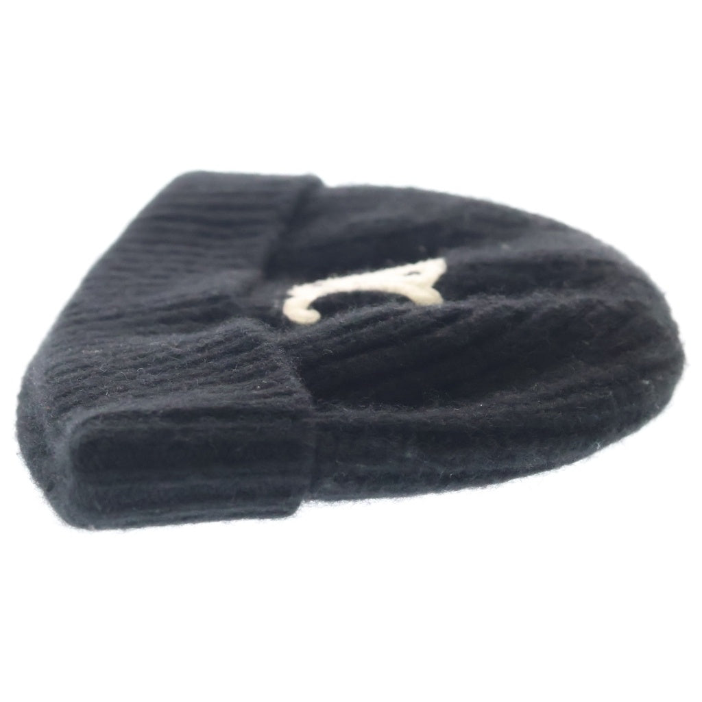 CELINE(セリーヌ) Triomphe Cashmere Watch Cap トリオンフカシミヤワッチキャップ ロゴパッチニット帽 帽子 2AA32384D ブラック