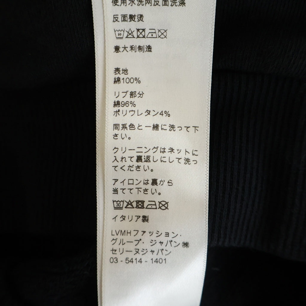 CELINE(セリーヌ) Hooded Logo Zip Hoodie フーデットロゴジップアップフーディー ロゴプリントジップアップパーカー 2Y497052H ブラック