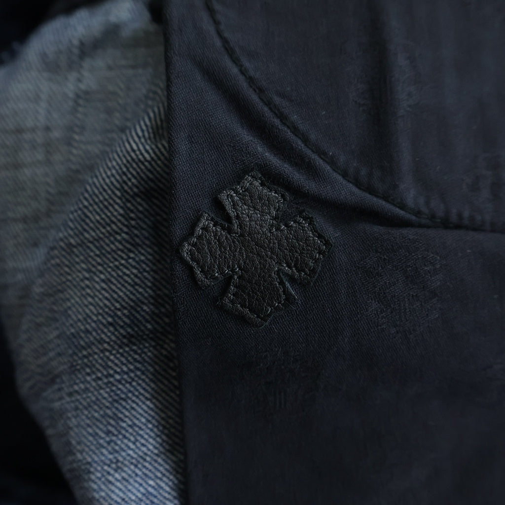 CHROME HEARTS(クロムハーツ) JEAN SL FLEURKNEE クロスパッチ付き フレアニーデニムパンツ インディゴ