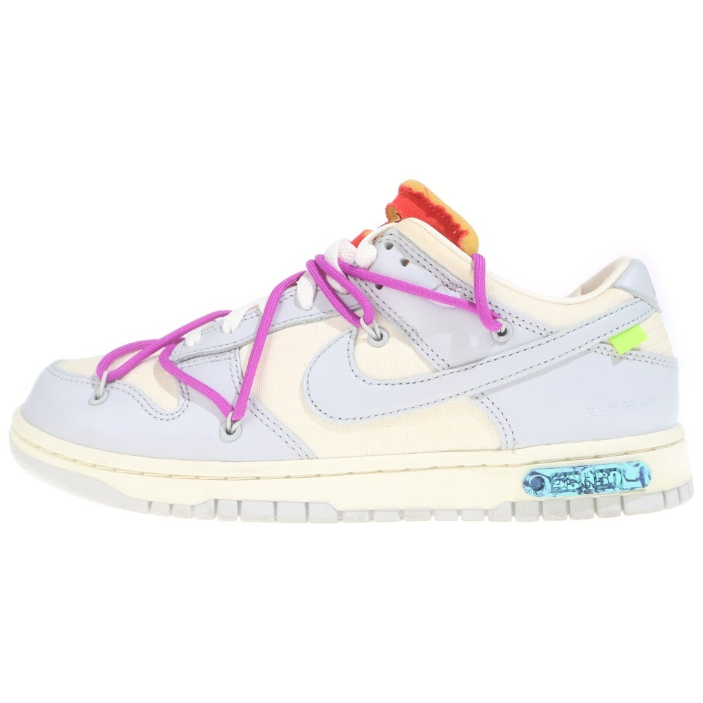NIKE(ナイキ) ×OFF-WHITE Dunk Low 1 of 50 Lot.45 オフホワイト ダンクロー ローカットスニーカー グレー US9.5/27.5cm DN3577-600
