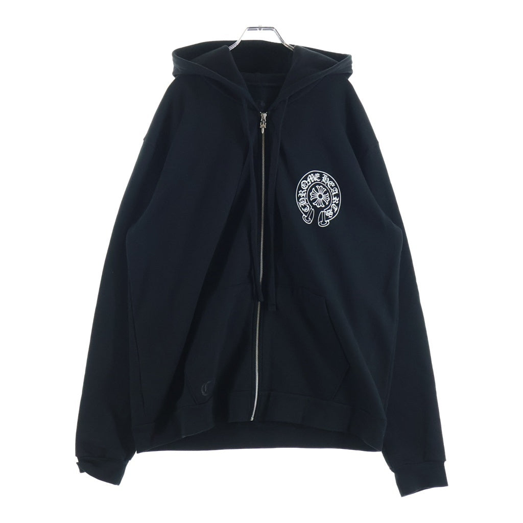 CHROME HEARTS(クロムハーツ) SWTSHRT HD ZIP LTD TOKYO 東京限定 ホースシュープリント ダガージップ ジップアップスウェットパーカー フーディー ブラック