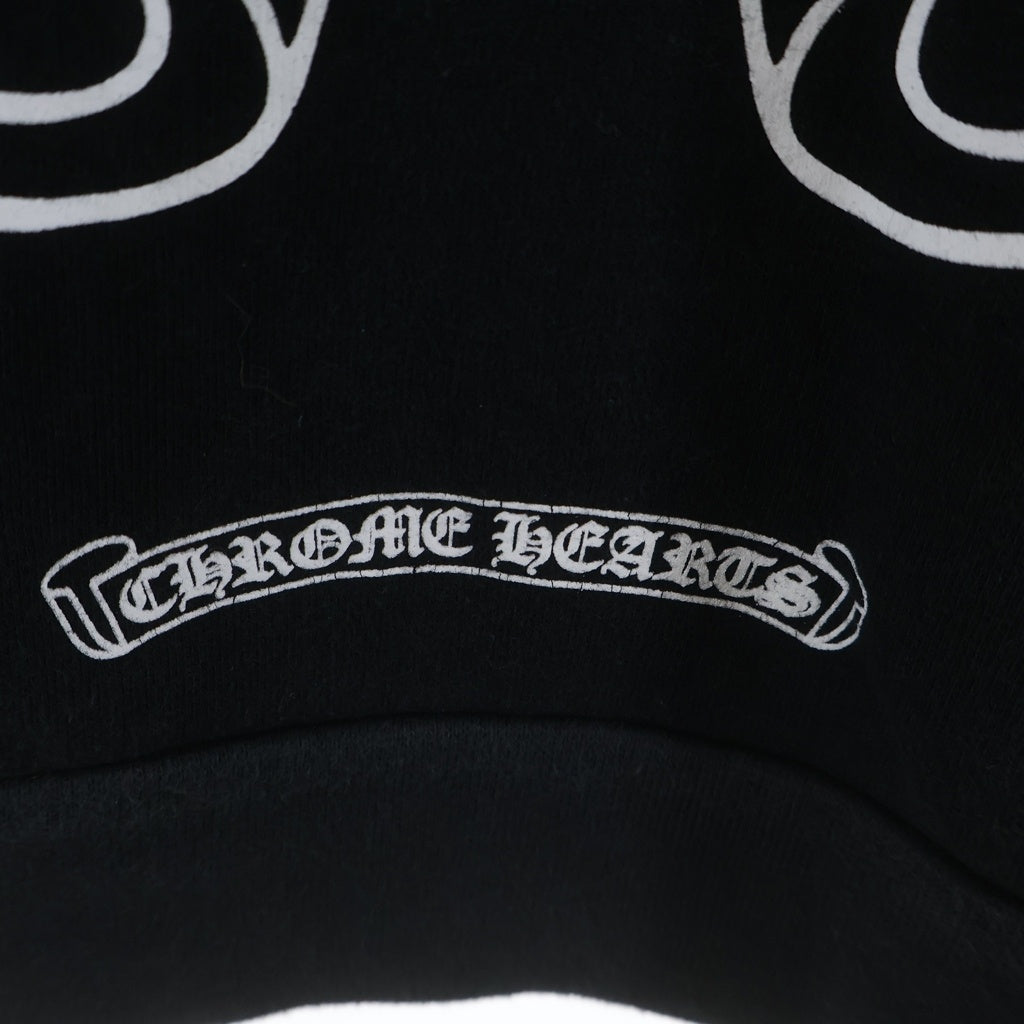 CHROME HEARTS(クロムハーツ) Horseshoe Arm Floral Cross L/S Sweatshirt ホースシュー アームフローラルクロス クルーネック スウェットトレーナー ブラック