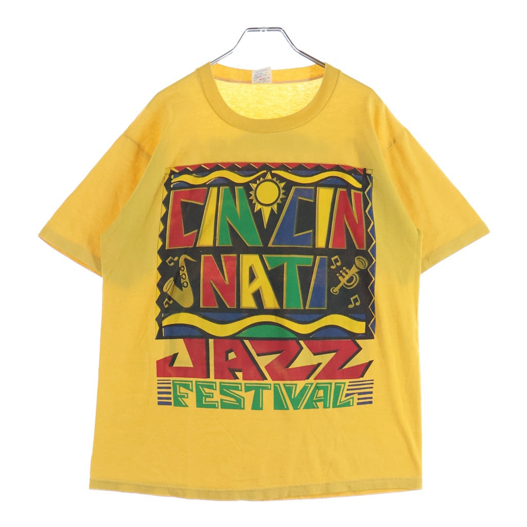 VINTAGE(ヴィンテージ) 90S Vintage CINCINNATI JAZZ ヴィンテージ シンシナティ・ジャズ プリント 半袖Tシャツ カットソー イエロー