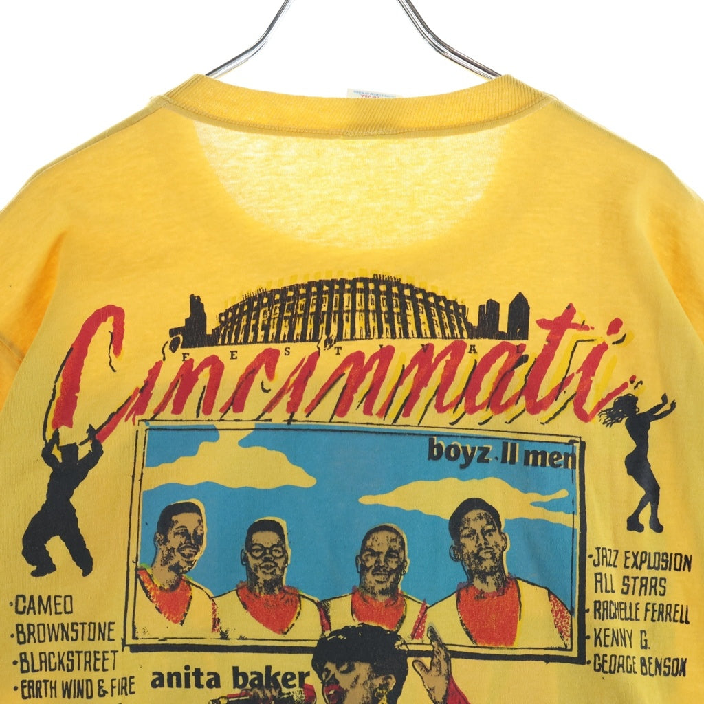 VINTAGE(ヴィンテージ) 90S Vintage CINCINNATI JAZZ ヴィンテージ シンシナティ・ジャズ プリント 半袖Tシャツ カットソー イエロー