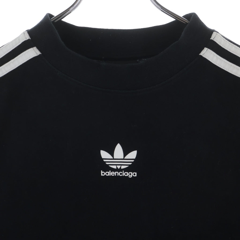 BALENCIAGA(バレンシアガ) ×ADIDAS S COTTON CREW NECK TEE アディダス コットン クルーネック半袖Tシャツ カットソー ブラック 739101 TNVA6