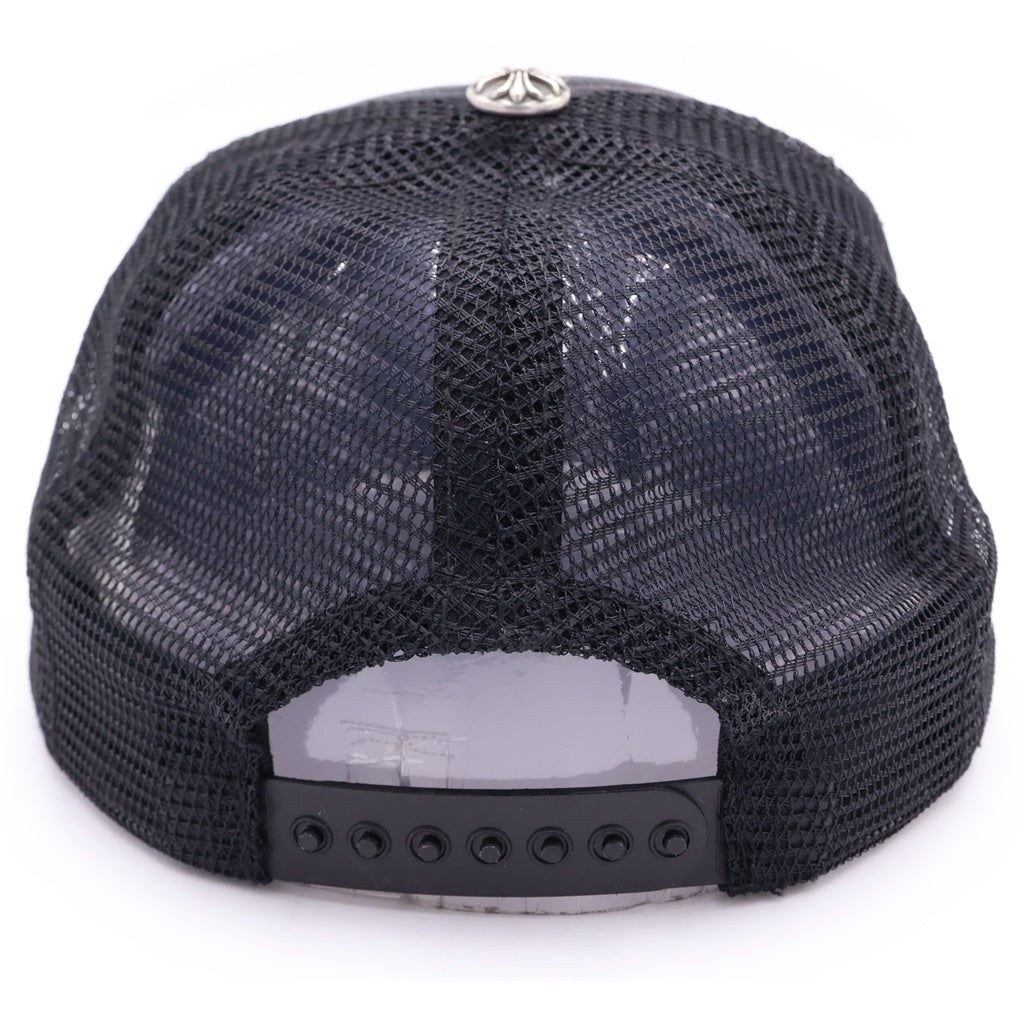CHROME HEARTS(クロムハーツ) TRUCKER CAP トラッカーキャップ 3セメタリー レザーパッチ メッシュキャップ 帽子 ブラック/ホワイト