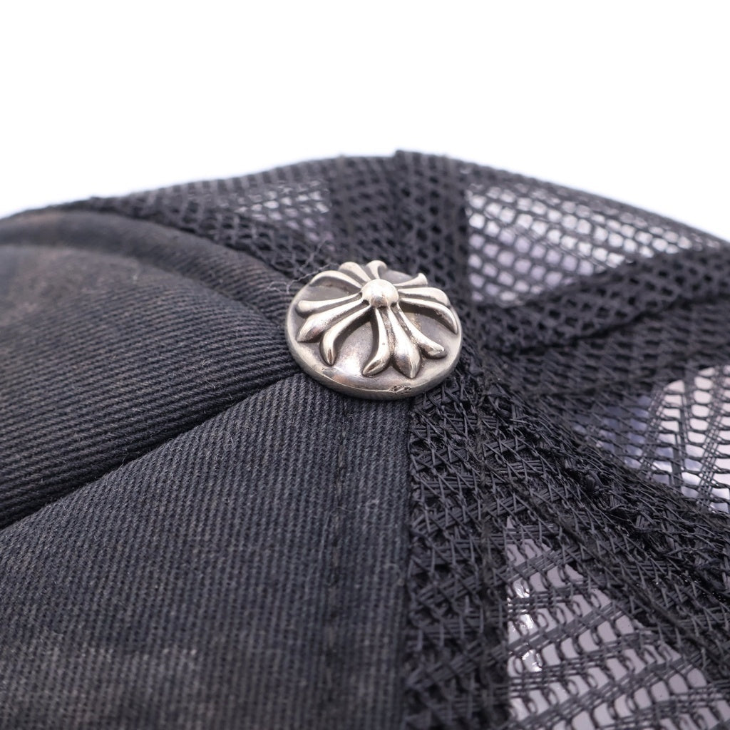 CHROME HEARTS(クロムハーツ) TRUCKER CAP トラッカーキャップ 3セメタリー レザーパッチ メッシュキャップ 帽子 ブラック/ホワイト
