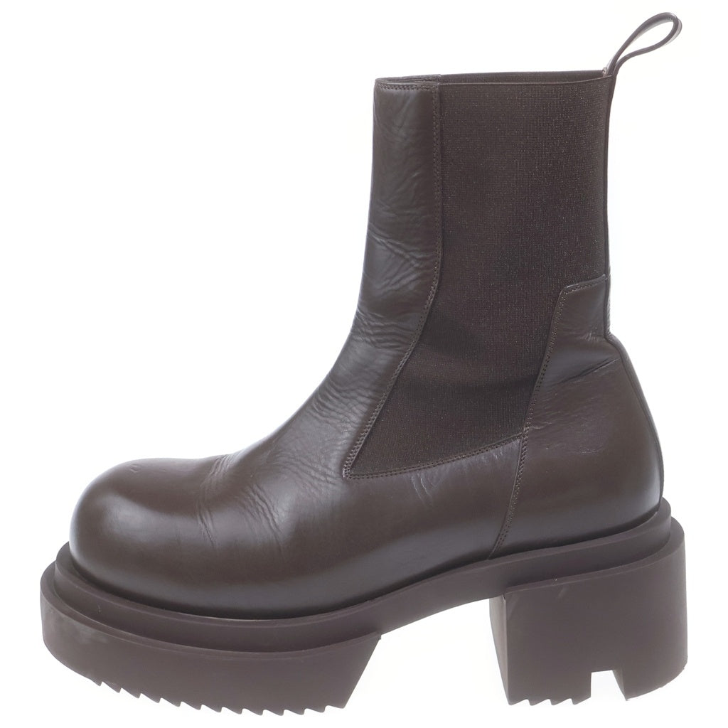 Rick Owens(リックオウエンス) BEATLE BOGUN ビートルボーガン サイドゴア プラットフォーム レザーブーツ 02C7832 ブラウン