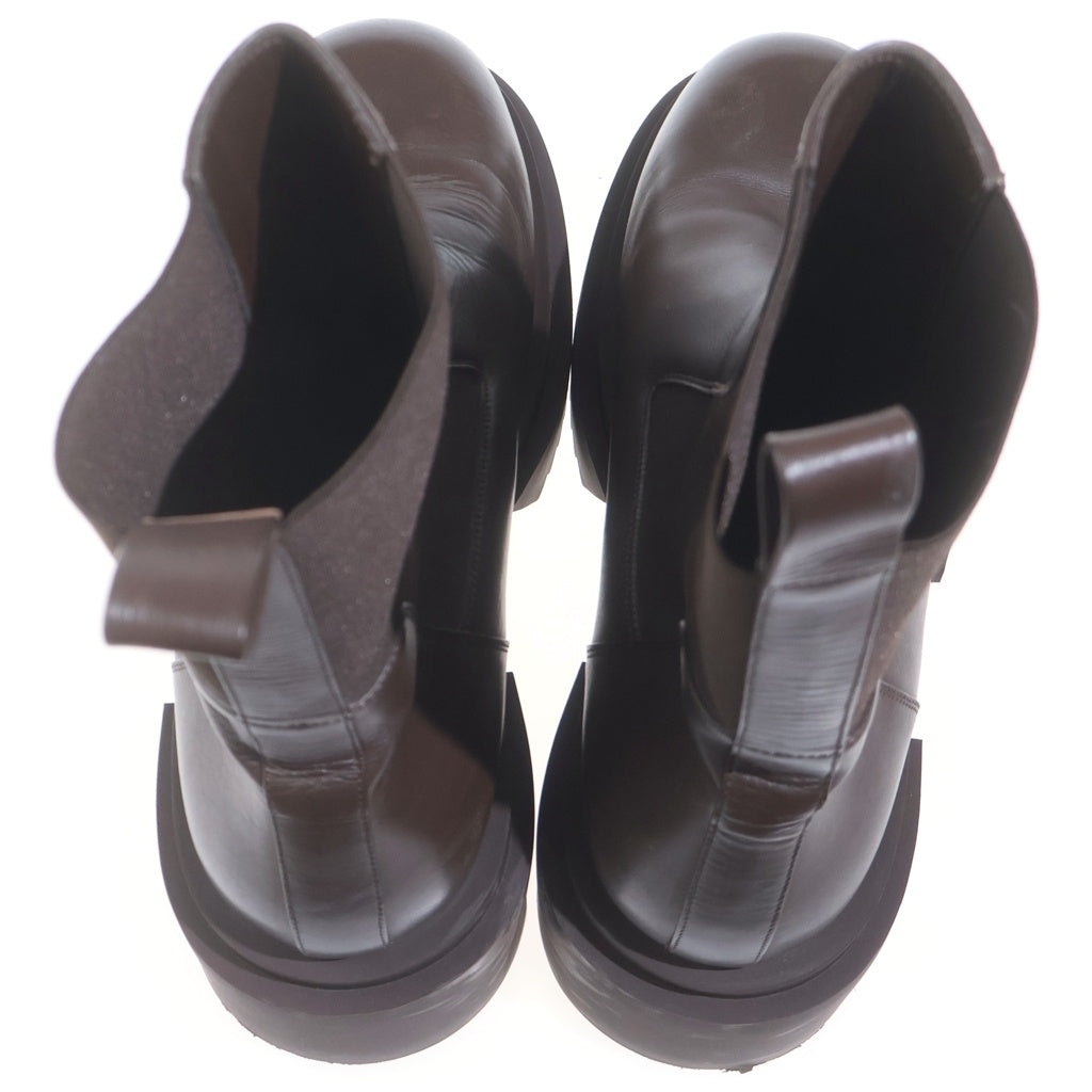 Rick Owens(リックオウエンス) BEATLE BOGUN ビートルボーガン サイドゴア プラットフォーム レザーブーツ 02C7832 ブラウン