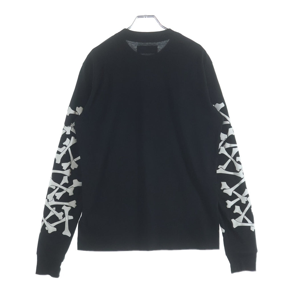 AMIRI(アミリ) BONES STACKED L/S TEE ボーン プリントデザイン 長袖Tシャツ カットソー ブラック SRAMJYTE1076SMRBC09