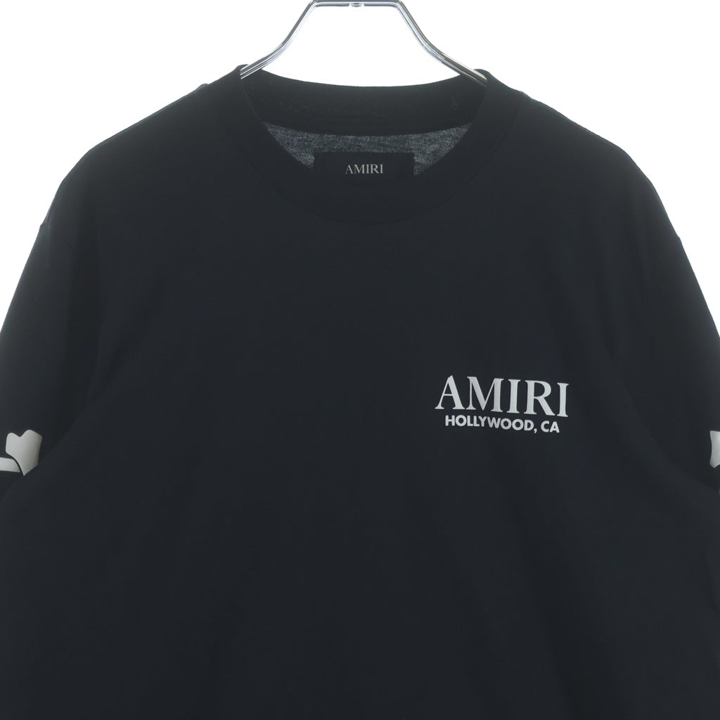 AMIRI(アミリ) BONES STACKED L/S TEE ボーン プリントデザイン 長袖Tシャツ カットソー ブラック SRAMJYTE1076SMRBC09