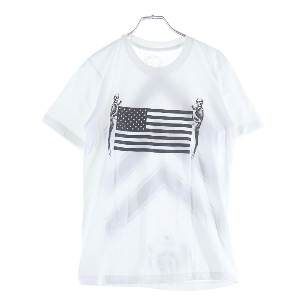 CHROME HEARTS(クロムハーツ) FOTI JARVIS AMERICAN FLAG S/S TEE フォティ ジャービスアメリカンフラッグショートスリーブTシャツ クルーネック半袖Tシャツ ホワイト
