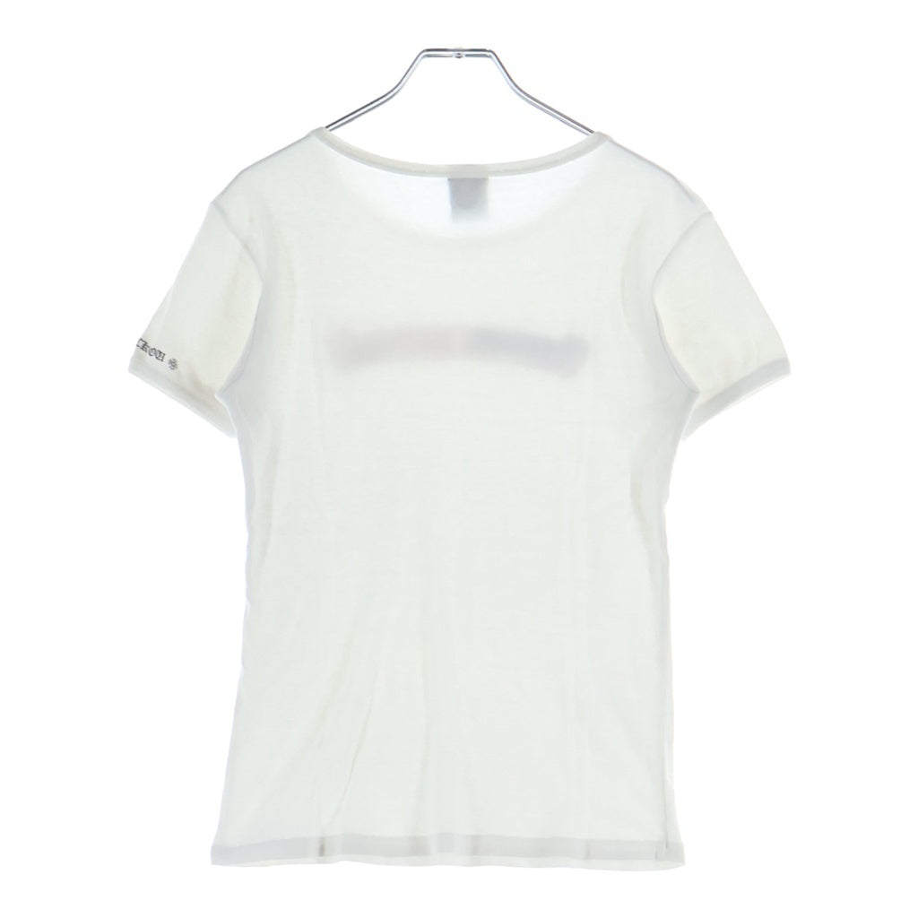 CHROME HEARTS(クロムハーツ) OLD US SCRL S/S TEE オールド星条旗スクロールロゴプリント 半袖Tシャツ レディース ホワイト