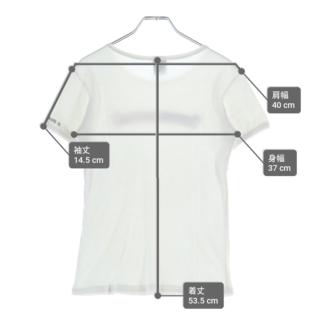 CHROME HEARTS(クロムハーツ) OLD US SCRL S/S TEE オールド星条旗スクロールロゴプリント 半袖Tシャツ レディース ホワイト