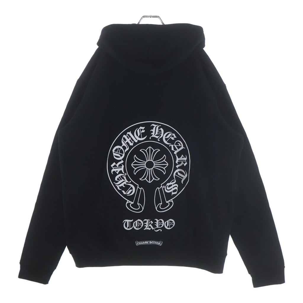 CHROME HEARTS(クロムハーツ) SWTSHRT HD ZIP LTD 東京限定バックホースシュープリントジップアップパーカー ブラック