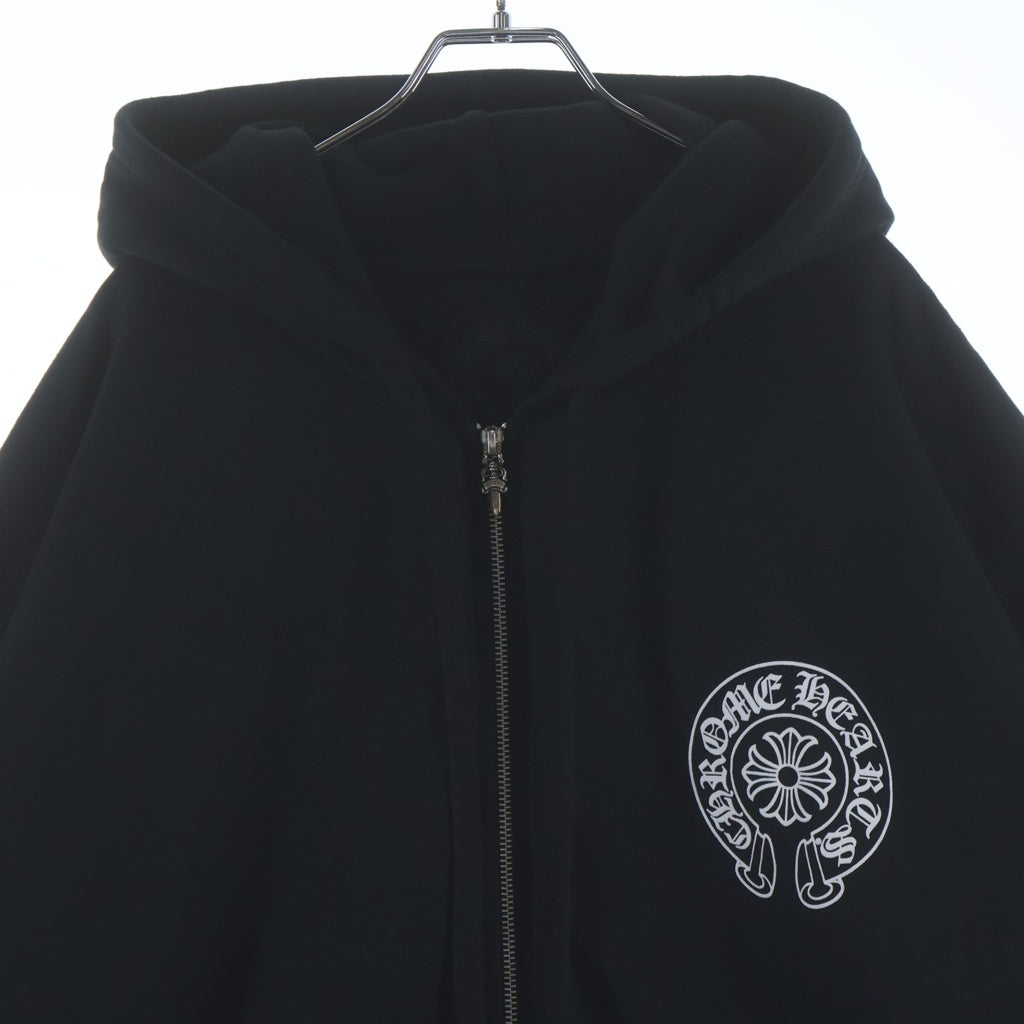 CHROME HEARTS(クロムハーツ) SWTSHRT HD ZIP LTD 東京限定バックホースシュープリントジップアップパーカー ブラック