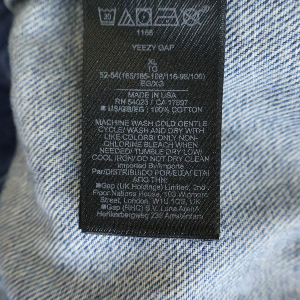 YEEZY GAP(イージーギャップ) PADDED DENIM JACKET ダメージ加工 パデット デニムジャケット インディゴ 472901-00-1
