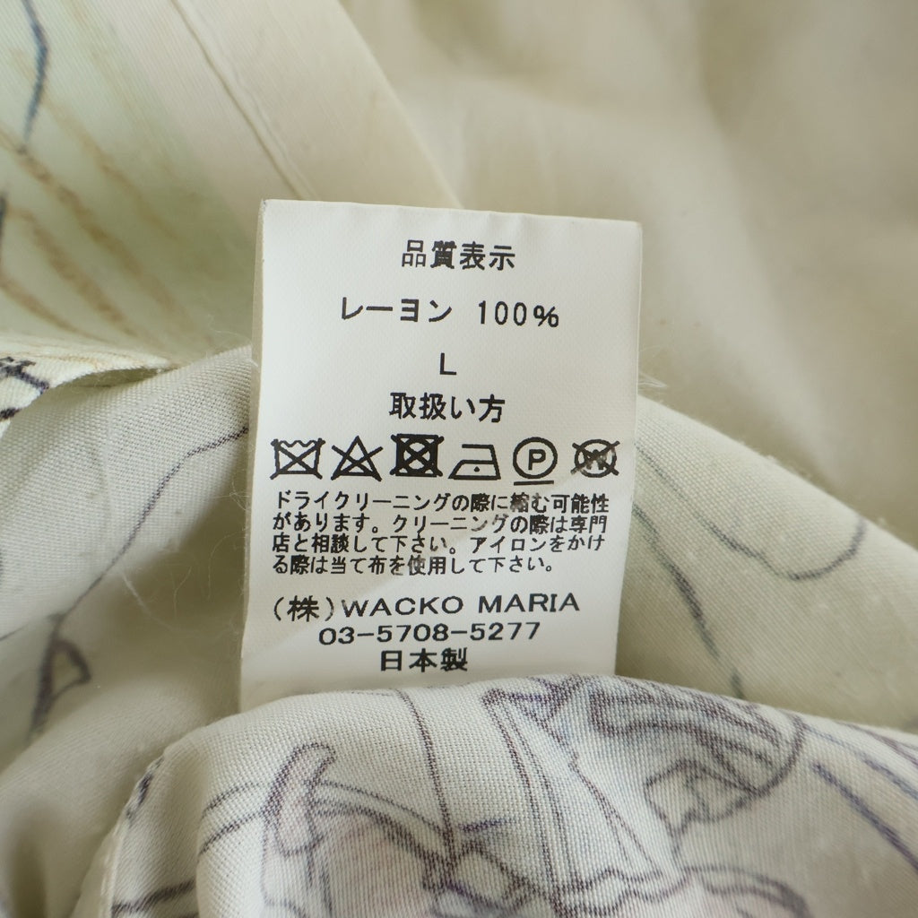 WACKO MARIA(ワコマリア) 23SS GHOST IN THE SHELL フロントポケット ハワイアン 半袖シャツ ホワイト