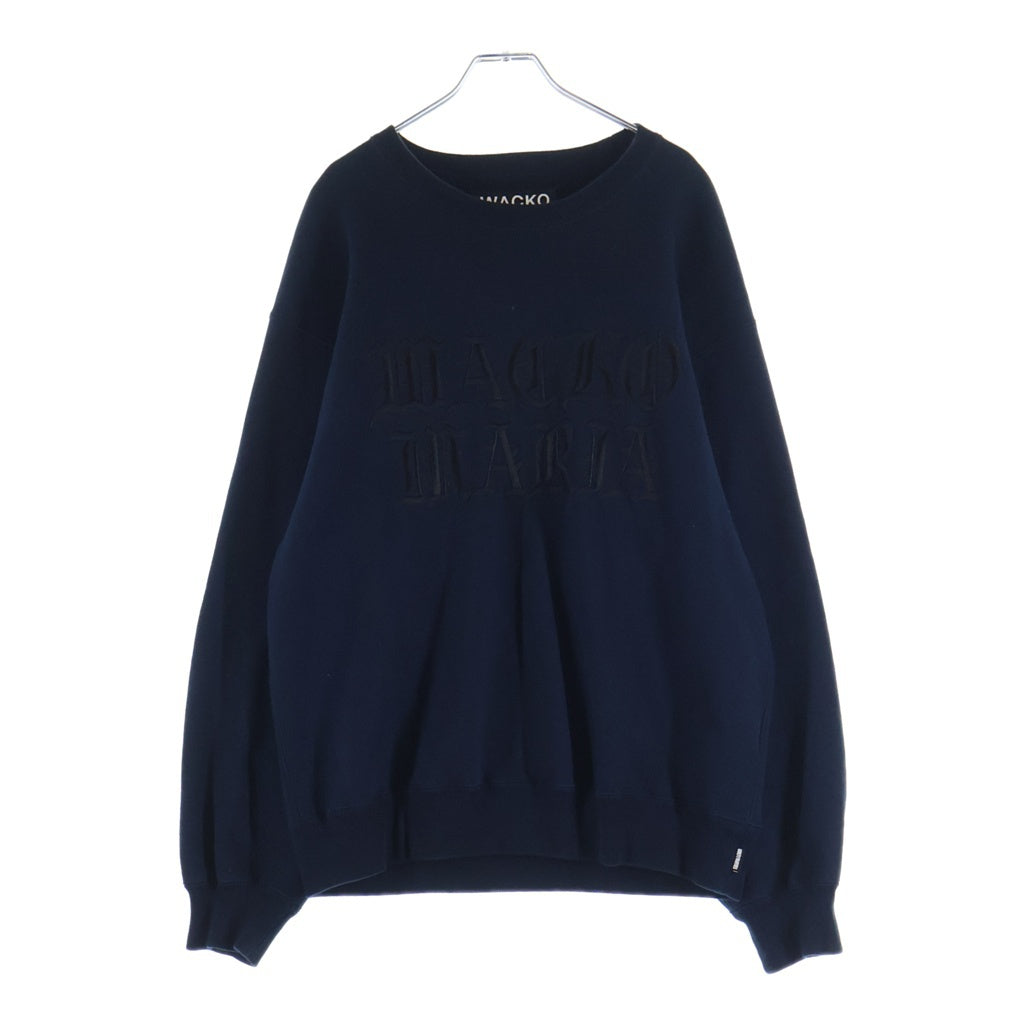 WACKO MARIA(ワコマリア) HEAVY WEIGHT CREW NECK SHIRT ヘビーウェイト ロゴ刺繍 クルーネックスウェットトレーナー ネイビー