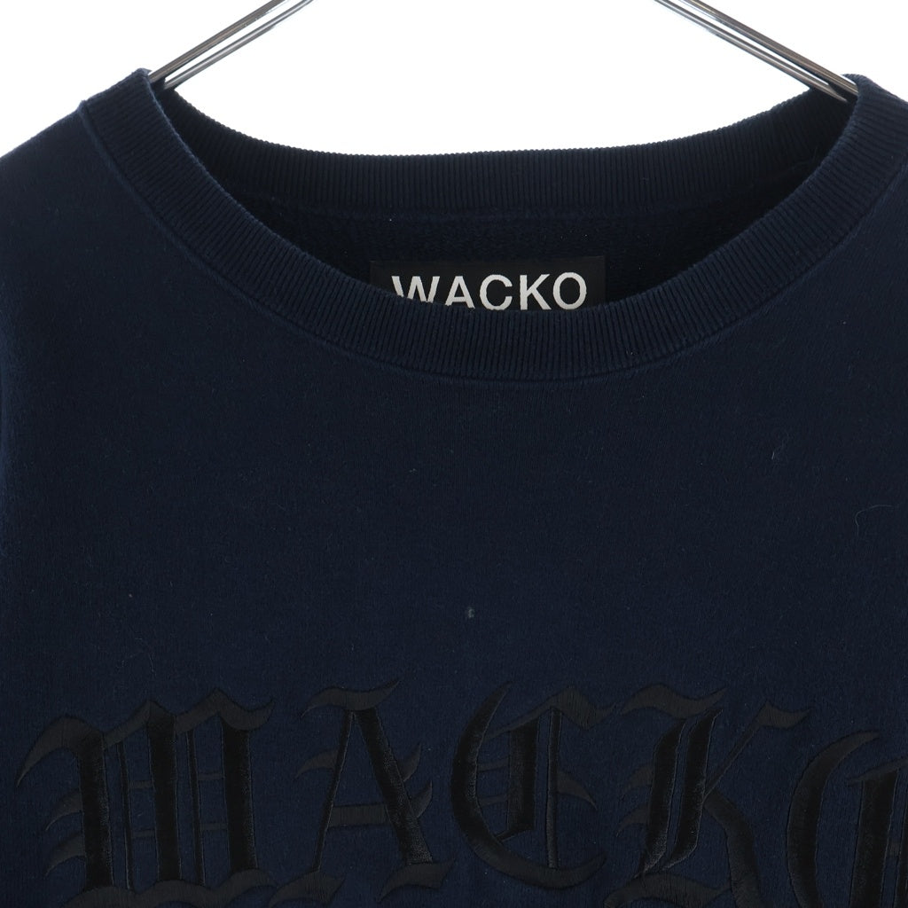 WACKO MARIA(ワコマリア) HEAVY WEIGHT CREW NECK SHIRT ヘビーウェイト ロゴ刺繍 クルーネックスウェットトレーナー ネイビー