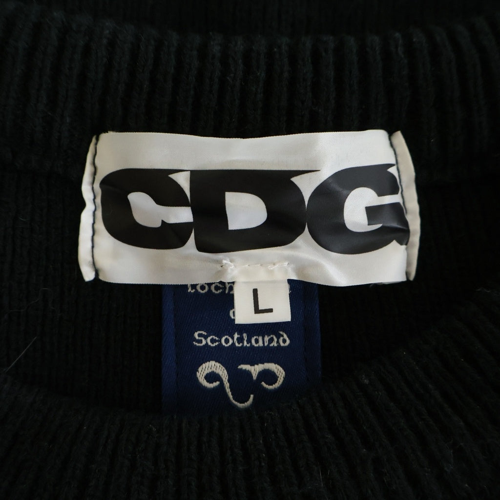 COMME des GARCONS CDG(コムデギャルソン シーディージー) × LOCHAVEN of Scotland ロックエーベン SIDE SLIT KNIT SWEATER サイドスリット ニットセーター ブラック SZ-N005