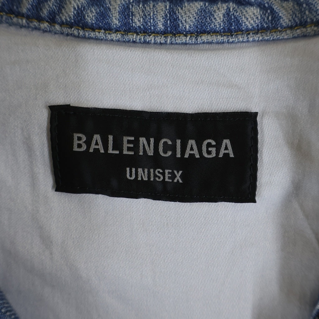 BALENCIAGA(バレンシアガ) Racer Jacket レーシング ロゴデザイン ジップアップ デニムジャケット インディゴ 790482 TNW65
