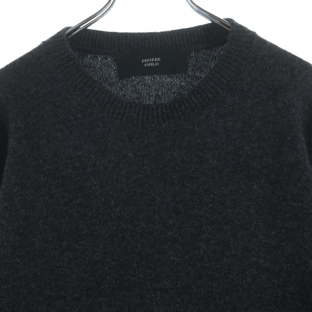 NO BRAND(ノーブランド) PHOEBE PHILO フィービーファイロ Crewneck Wool Cashmere Knit Sweater クルーネックウールカシミヤニットセーター レディース BK30 YW4527 906CH チャコール