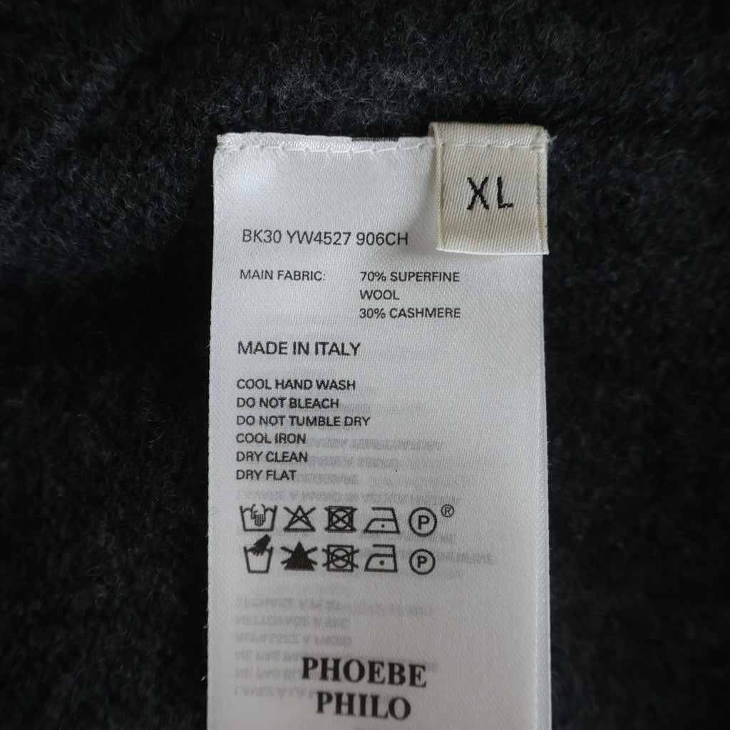 NO BRAND(ノーブランド) PHOEBE PHILO フィービーファイロ Crewneck Wool Cashmere Knit Sweater クルーネックウールカシミヤニットセーター レディース BK30 YW4527 906CH チャコール
